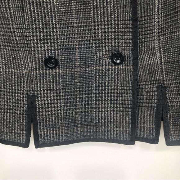 Cynthia Rowley Double Breasted Black Tweed Blazer Jacket - Picture 6 of 10
